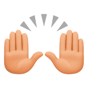 🙌🏼 Emoji Manos Levantadas Celebrando: Tono De Piel Claro Medio en Facebook 4.0.