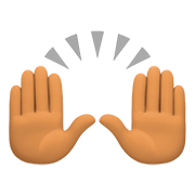 🙌🏽 Emoji Manos Levantadas Celebrando: Tono De Piel Medio en Facebook 4.0.
