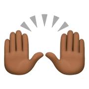 🙌🏿 Emoji Manos Levantadas Celebrando: Tono De Piel Oscuro en Facebook 4.0.