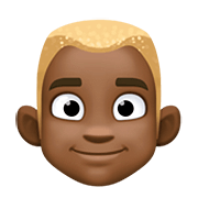 👱🏿 Emoji Person: dunkle Hautfarbe, blondes Haar Facebook 4.0.