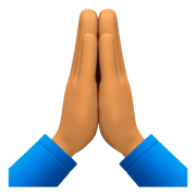 🙏🏽 Emoji Manos En Oración: Tono De Piel Medio en Facebook 4.0.
