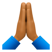 🙏🏾 Emoji Manos En Oración: Tono De Piel Oscuro Medio en Facebook 4.0.