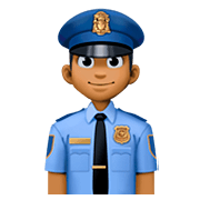 👮🏾 Emoji Agente De Policía: Tono De Piel Oscuro Medio en Facebook 4.0.