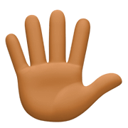 🖐🏾 Emoji Mão Aberta Com Os Dedos Separados: Pele Morena Escura na Facebook 4.0.