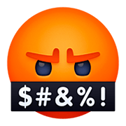 🤬 Emoji Gesicht mit Symbolen über dem Mund Facebook 4.0.