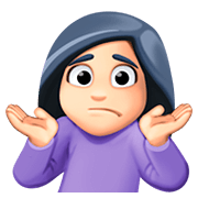 Emoji 🤷🏻 Persona Che Scrolla Le Spalle: Carnagione Chiara su Facebook 4.0.
