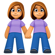 👭🏽 Emoji händchenhaltende Frauen: mittlere Hautfarbe Facebook 4.0.