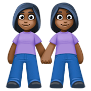 Emoji 👭🏿 Due Donne Che Si Tengono Per Mano: Carnagione Scura su Facebook 4.0.