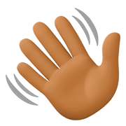 👋🏾 Emoji winkende Hand: mitteldunkle Hautfarbe Facebook 4.0.