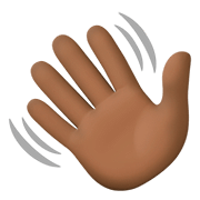 👋🏿 Emoji Mão Acenando: Pele Escura na Facebook 4.0.