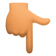 👇🏽 Emoji nach unten weisender Zeigefinger: mittlere Hautfarbe Facebook 4.0.