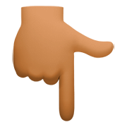 👇🏾 Emoji Dorso Da Mão Com Dedo Indicador Apontando Para Baixo: Pele Morena Escura na Facebook 4.0.