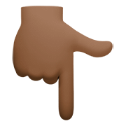 Emoji 👇🏿 Indice Abbassato: Carnagione Scura su Facebook 4.0.
