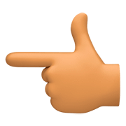 👈🏽 Emoji Dorso Da Mão Com Dedo Indicador Apontando Para A Esquerda: Pele Morena na Facebook 4.0.
