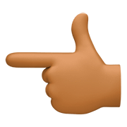 👈🏾 Emoji Dorso De Mano Con índice A La Izquierda: Tono De Piel Oscuro Medio en Facebook 4.0.