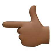 👈🏿 Emoji Dorso Da Mão Com Dedo Indicador Apontando Para A Esquerda: Pele Escura na Facebook 4.0.