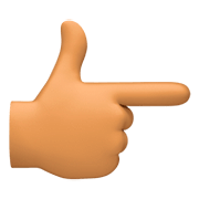 👉🏽 Emoji nach rechts weisender Zeigefinger: mittlere Hautfarbe Facebook 4.0.