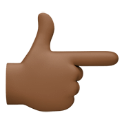 👉🏿 Emoji nach rechts weisender Zeigefinger: dunkle Hautfarbe Facebook 4.0.