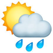 🌦️ Emoji Sol Detrás De Una Nube Con Lluvia en Facebook 4.0.