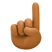 ☝🏾 Emoji nach oben weisender Zeigefinger von vorne: mitteldunkle Hautfarbe Facebook 4.0.
