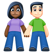 Emoji 👩🏿‍🤝‍👨🏻 Uomo E Donna Che Si Tengono Per Mano: Carnagione Scura E Carnagione Chiara su Facebook 4.0.