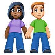 Emoji 👩🏿‍🤝‍👨🏼 Uomo E Donna Che Si Tengono Per Mano: Carnagione Scura E Carnagione Abbastanza Chiara su Facebook 4.0.