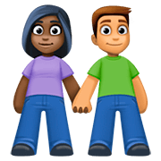 Emoji 👩🏿‍🤝‍👨🏽 Uomo E Donna Che Si Tengono Per Mano: Carnagione Scura E Carnagione Olivastra su Facebook 4.0.