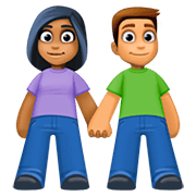 Emoji 👩🏾‍🤝‍👨🏽 Uomo E Donna Che Si Tengono Per Mano: Carnagione Abbastanza Scura E Carnagione Olivastra su Facebook 4.0.