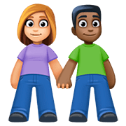 👩🏼‍🤝‍👨🏿 Emoji Mann und Frau halten Hände: mittelhelle Hautfarbe, dunkle Hautfarbe Facebook 4.0.