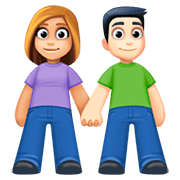 👩🏼‍🤝‍👨🏻 Emoji Mann und Frau halten Hände: mittelhelle Hautfarbe, helle Hautfarbe Facebook 4.0.