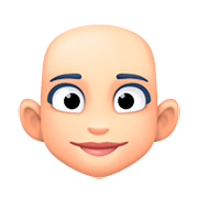 👩🏻‍🦲 Emoji Frau: helle Hautfarbe, Glatze Facebook 4.0.
