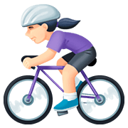 🚴🏻‍♀️ Emoji Mujer En Bicicleta: Tono De Piel Claro en Facebook 4.0.