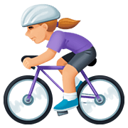 🚴🏼‍♀️ Emoji Radfahrerin: mittelhelle Hautfarbe Facebook 4.0.