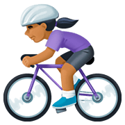 🚴🏾‍♀️ Emoji Mujer En Bicicleta: Tono De Piel Oscuro Medio en Facebook 4.0.