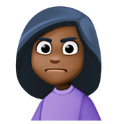 Emoji 🙍🏿‍♀️ Donna Corrucciata: Carnagione Scura su Facebook 4.0.