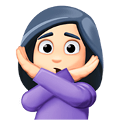 🙅🏻‍♀️ Emoji Frau mit überkreuzten Armen: helle Hautfarbe Facebook 4.0.