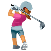 🏌🏽‍♀️ Emoji Mujer Jugando Al Golf: Tono De Piel Medio en Facebook 4.0.