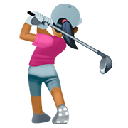 🏌🏾‍♀️ Emoji Mujer Jugando Al Golf: Tono De Piel Oscuro Medio en Facebook 4.0.