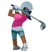 Émoji 🏌🏿‍♀️ Golfeuse : Peau Foncée sur Facebook 4.0.