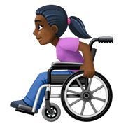 👩🏿‍🦽 Emoji Frau in manuellem Rollstuhl: dunkle Hautfarbe Facebook 4.0.