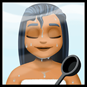 🧖🏾‍♀️ Emoji Mulher Na Sauna: Pele Morena Escura na Facebook 4.0.
