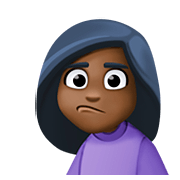 🙎🏿‍♀️ Emoji Mujer Haciendo Pucheros: Tono De Piel Oscuro en Facebook 4.0.