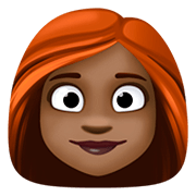 👩🏿‍🦰 Emoji Frau: dunkle Hautfarbe, rotes Haar Facebook 4.0.