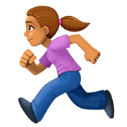 🏃🏽‍♀️ Emoji Mujer Corriendo: Tono De Piel Medio en Facebook 4.0.