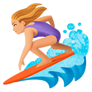 Émoji 🏄🏼‍♀️ Surfeuse : Peau Moyennement Claire sur Facebook 4.0.