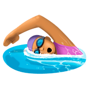 🏊🏽‍♀️ Emoji Mujer Nadando: Tono De Piel Medio en Facebook 4.0.