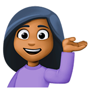 Emoji 💁🏾‍♀️ Donna Con Suggerimento: Carnagione Abbastanza Scura su Facebook 4.0.