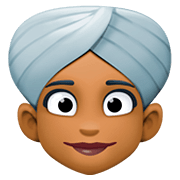 👳🏾‍♀️ Emoji Frau mit Turban: mitteldunkle Hautfarbe Facebook 4.0.