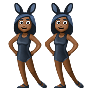 👯🏿 Emoji Personas Con Orejas De Conejo: Tono De Piel Oscuro en Facebook 4.0.