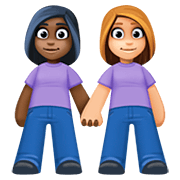 Emoji 👩🏿‍🤝‍👩🏼 Due Donne Che Si Tengono Per Mano: Carnagione Scura E Carnagione Abbastanza Chiara su Facebook 4.0.